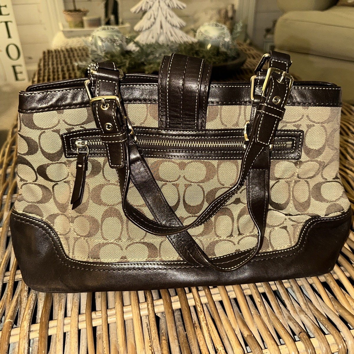 Coach Hamptons Signature C Tote Shoulder Handbag F12642