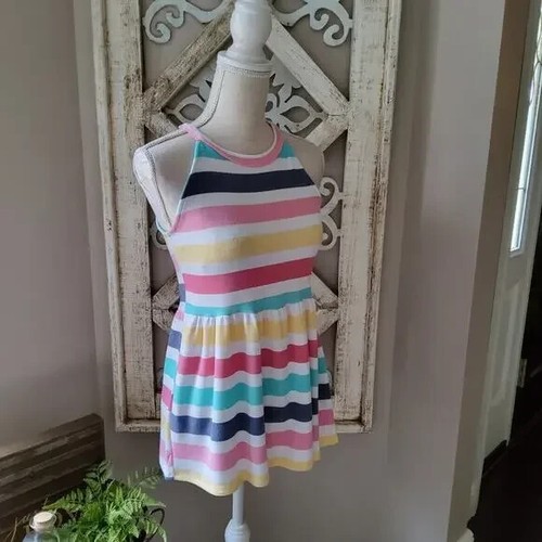 143 Story Women's Soft French Terry Stripe Babydoll Peplum Halter Tank Top Tunic