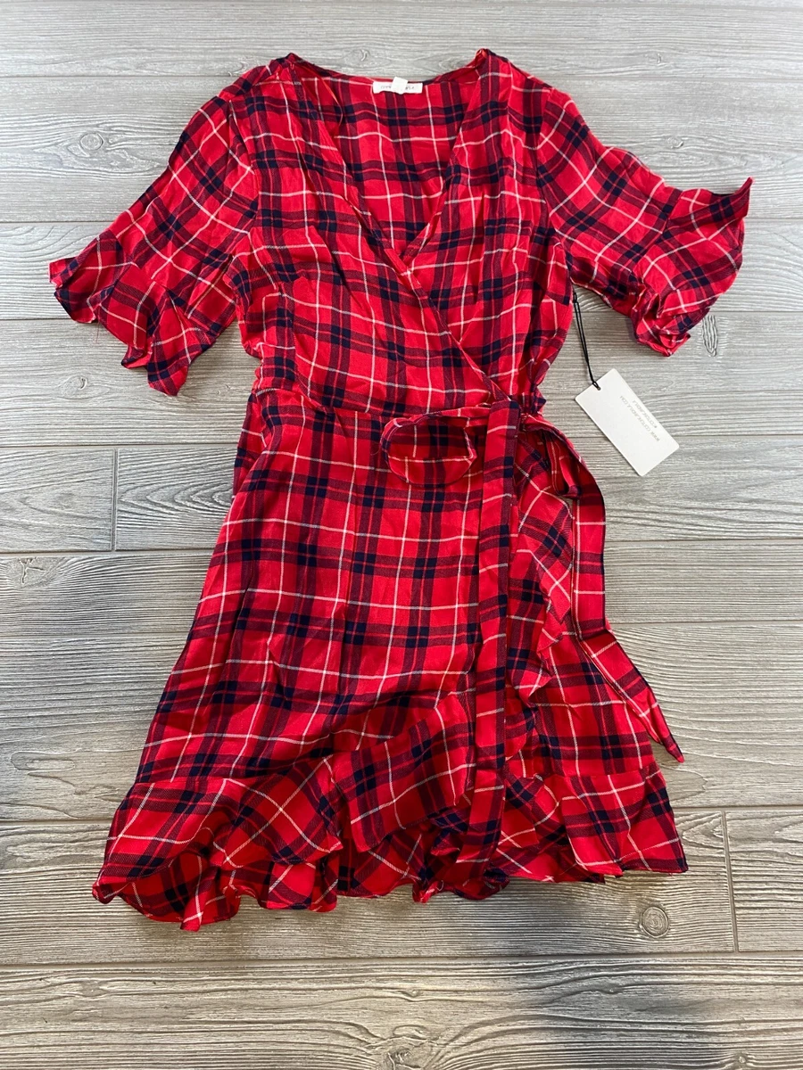 Tartan wrap cheap dress