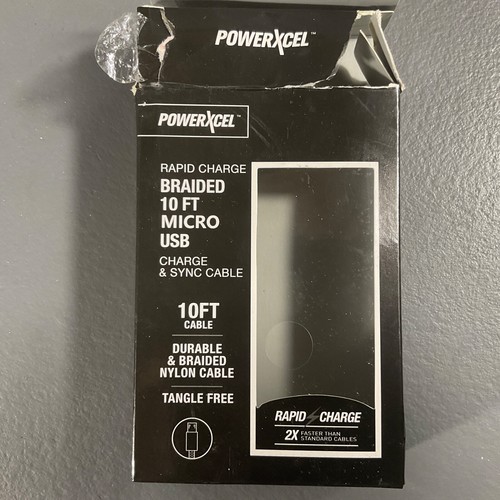 PowerXcel Rapid Charge Braided 10 Ft. Micro USB Charge & Sync Cable Tangle Free - Picture 23 of 24
