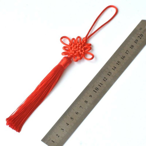 Ciondolo nodo cinese fatto a mano nappa regalo artigianale creazione gioielli fai da te accessorio - Foto 2 di 22