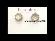 Lia Sophia "Sugar Blossom” Silver Tone w/Opulent Detailed Design Stud Earrings