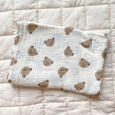 THE HAPPY BEAR MUSLIN BLANKET SWADDLE - SUPER SOFT MUSLIN - LOVELY GIFT **NEW**
