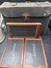 3 Antique Wooden FILM HOLDERS Glass Plate Dry Plate Camera Eguipment