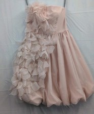 White by Vera Wang Short Blush Organza Petals Bridesmaid Formal Dress Size 2