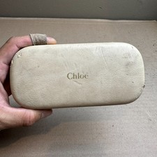 Chlo Beige Hard Sunglasses Eyeglasses Case Protective Shell AS IS Damaged