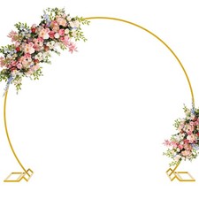 Round Backdrop Stand 7.2FT Gold Wedding Arch Metal Circle Balloon