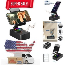 Cell Phone Stand with Wireless Bluetooth Speaker, LED, Anti-Slip Base HD Surr...
