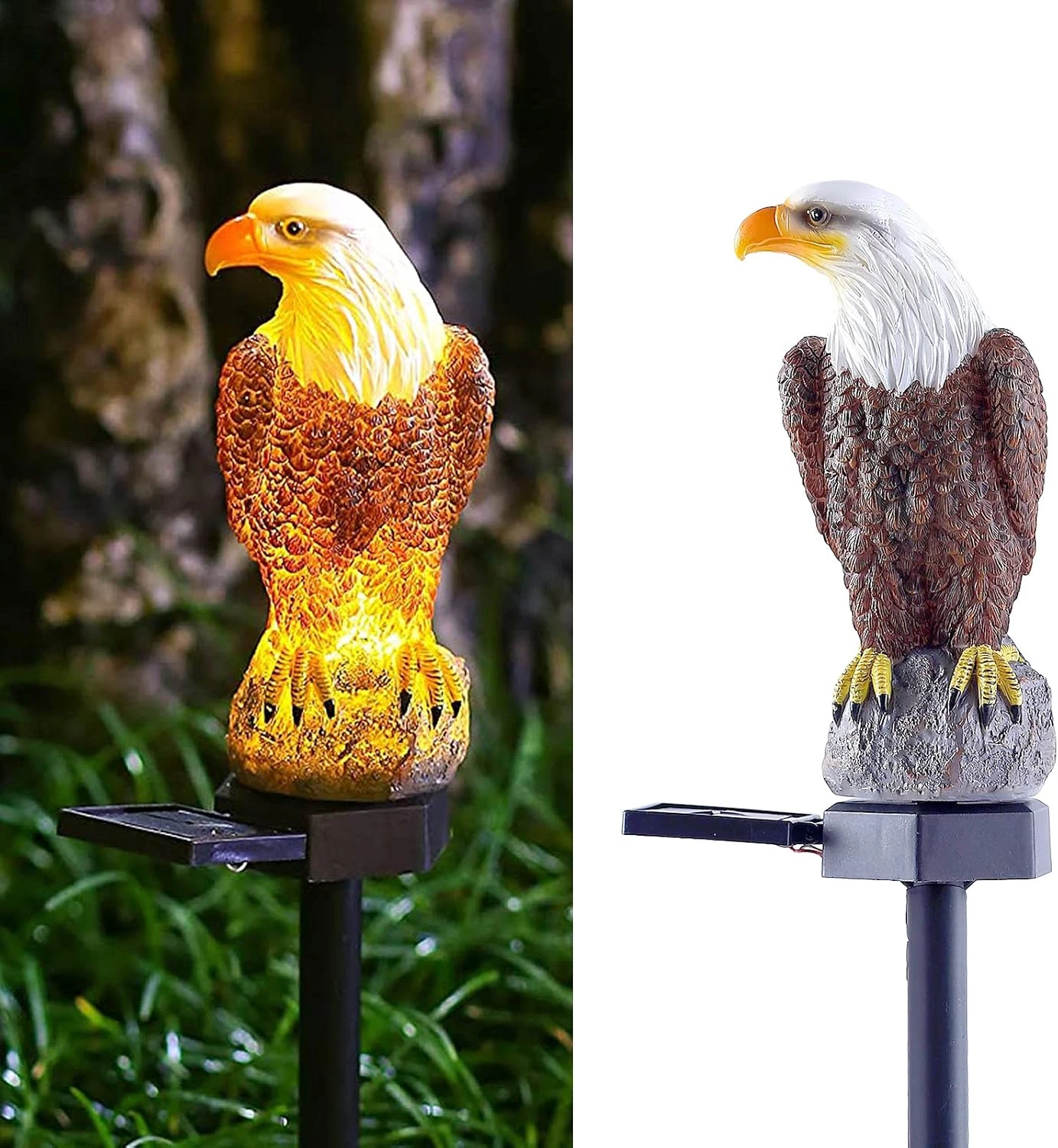 Eagle Figurine Garden Solar Stake Light Solar Eagle Lights Outdoor Decorative Br