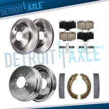 11.69" Front Disc Rotors Brake Pads Rear Drum Shoes for Toyota Tacoma 4Runner