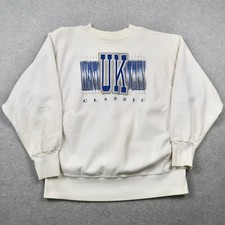 Vintage 90s Genus Kentucky Wildcats Sweatshirt XL Mens White UK Made in USA