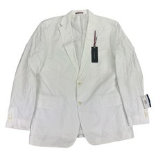Tommy Hilfiger Mens Modern Fit 100 Linen Solid Sport Coat White 46L