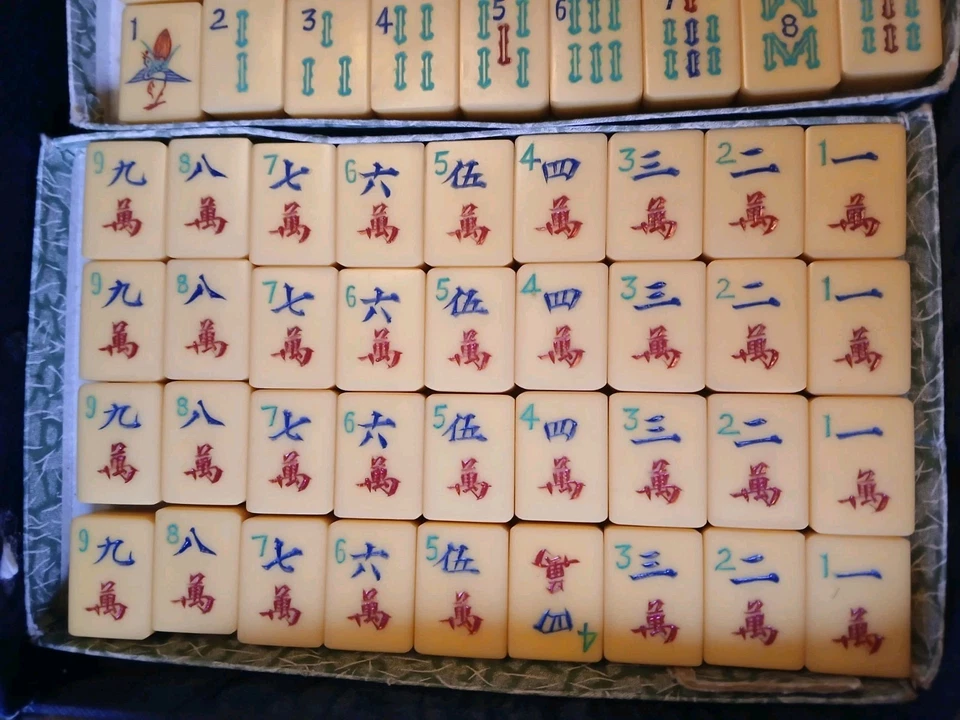 Mahjong 156 Butterscotch Bakelite Tiles Case Book NMJL Mah Jong Jongg Vintage - Image 4 of 4