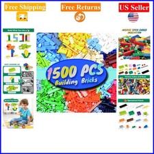 1500 Pcs Kids Building Blocks Set, Multicolored, Compatible with Major Brands