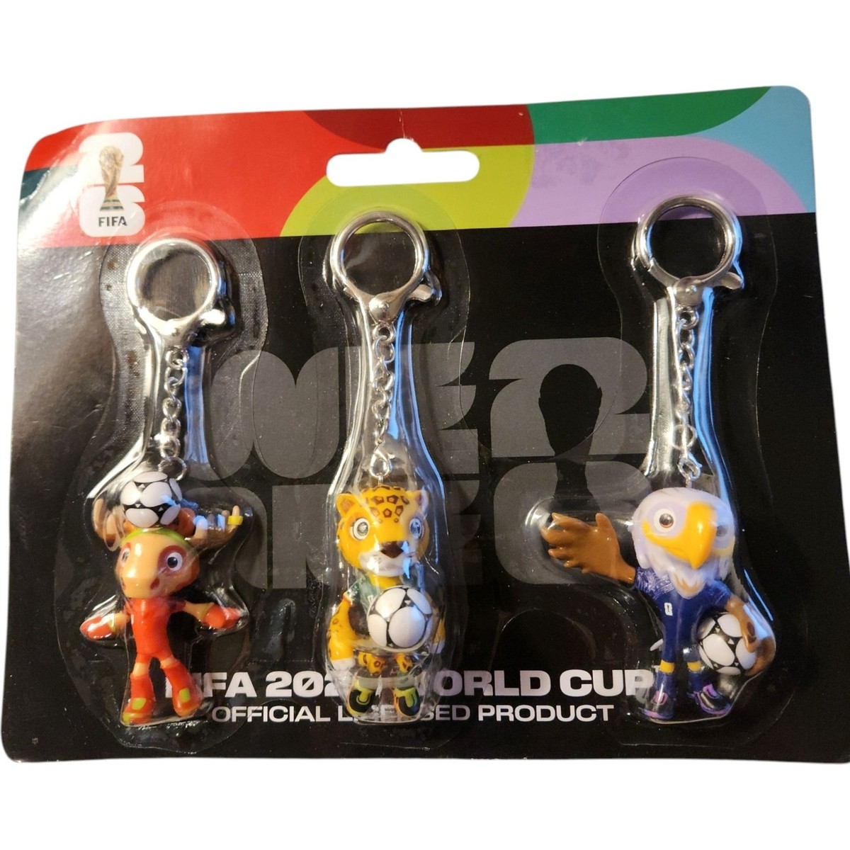FIFA 2026 World Cup Official Mascot Keychain Complete Set of 3 New
