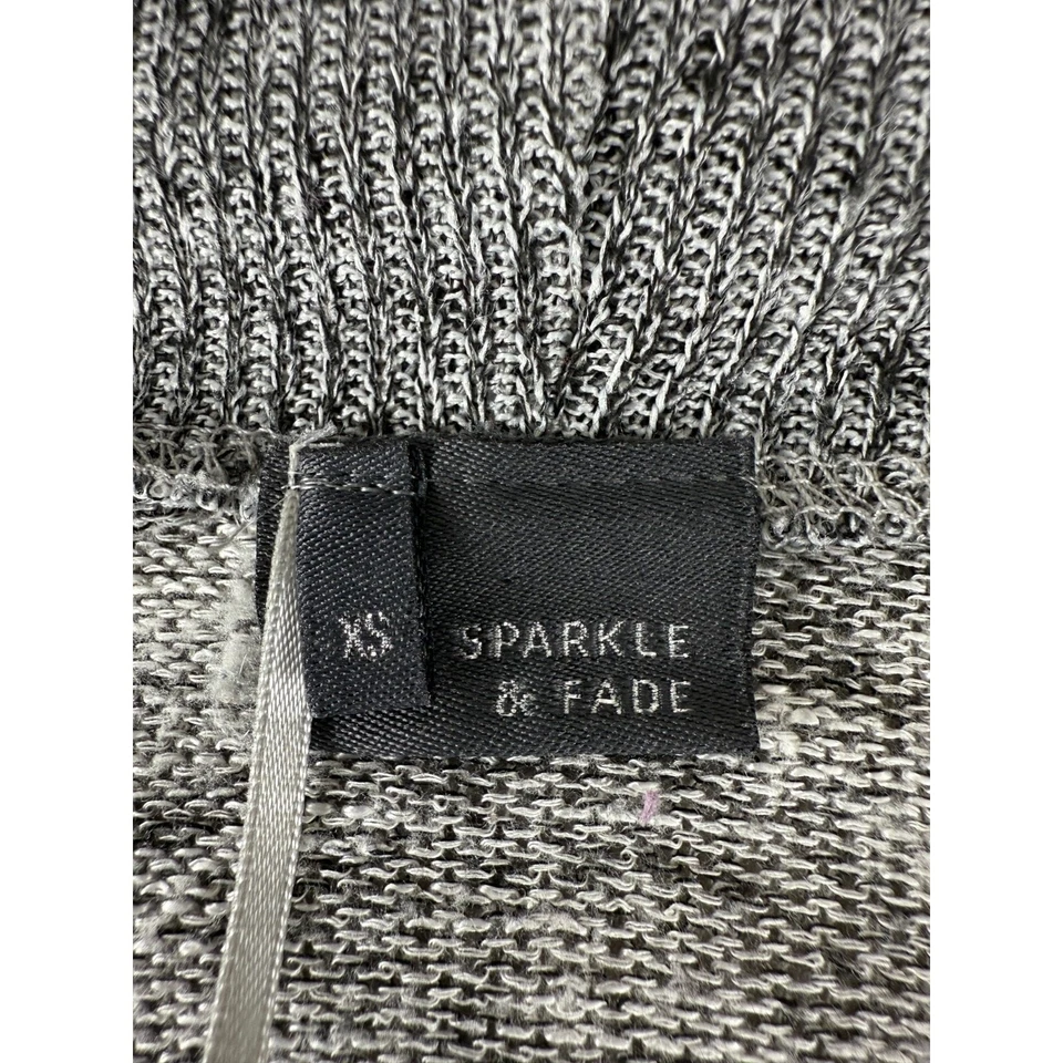 Cárdigan suéter gris jaspeado manga larga Sparkle & Fade talla XS frente abierto Foto 4 de 4