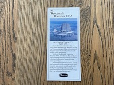 1980 BEECHCRAFT BONANZA F33 A AIRCRAFT OFFICIAL BROCHURE