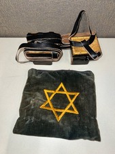 Antique Jewish Tefillin Peshutim Ashkenaz & Bag Rabbi A. Englard Lakewood NJ