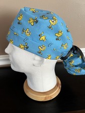 Surgical Scrub Cap Hat Women  s Ponytail Woodstock From Peanuts Design