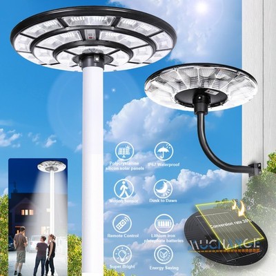 10000W Round 360° Solar Street Lights Dusk to Dawn Radar Sendor Area Road Lamp