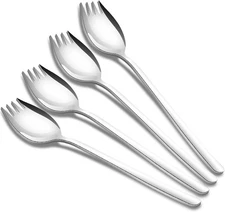 Sporks,4-Pack Salad Forks 18/10 Stainless Steel 7.4 Inches Long Handle Dessert