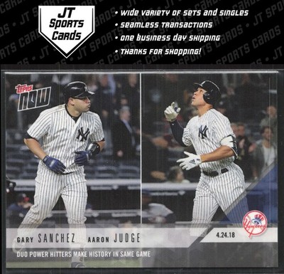 2018 Topps Now Aaron Judge Gary Sanchez 121 Duo Power Hitters New York Yankees