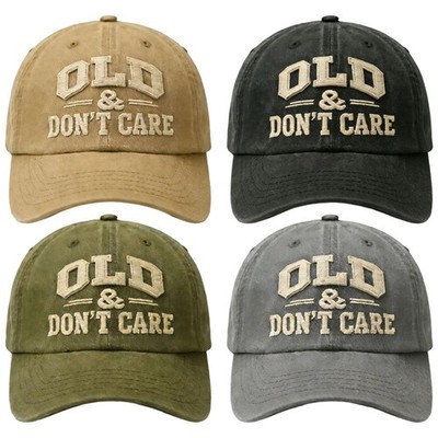 Old & Don't Care Cap, verstellbare, lustige, bestickte Unisex-Baseballmütze im
