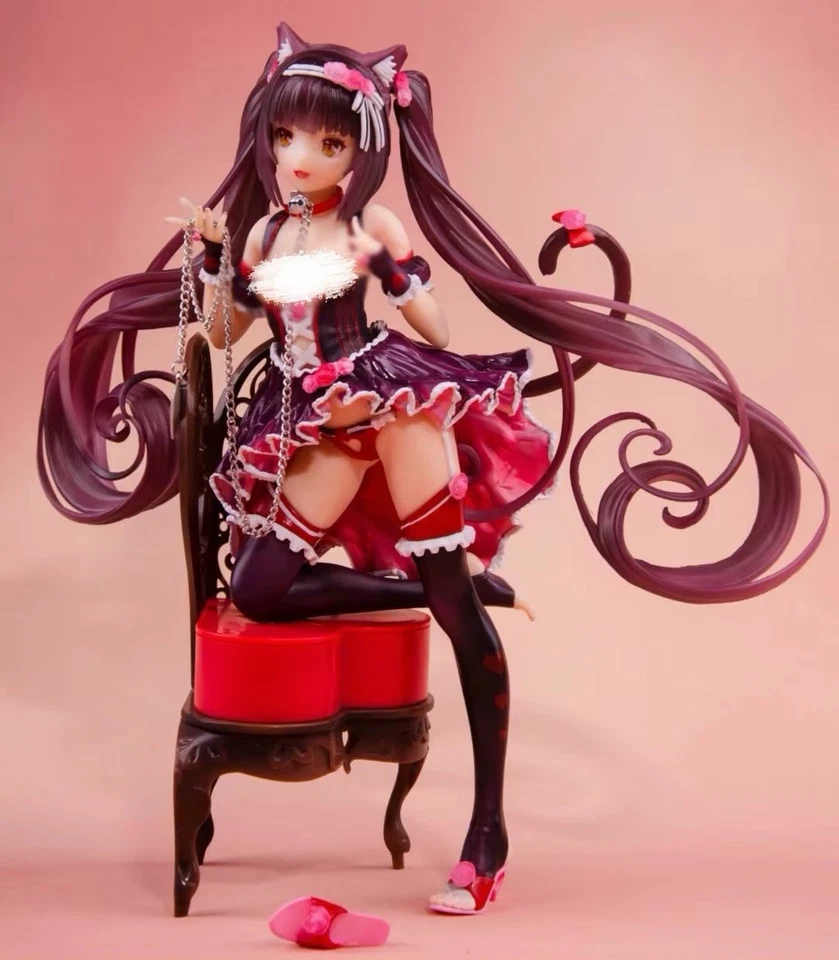 NEKOPARA Chocola Vainilla PVC Figura Anime Niña Silla Estatua Modelo Juguete Decoración Foto 3 de 3