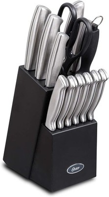 HENCKELS Knife Set, 15-Piece Kitchen Knife Set with Block Wooden German Stainles