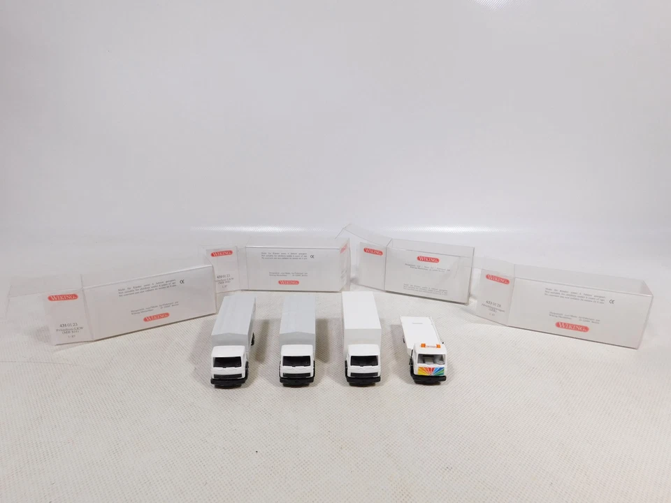 Wiking 1:87 H0 4X LKW MB 431 Siku 633 IKEA Großburgwedel SG/Mint+Box #EG948-0,5 - Immagine 4 di 4