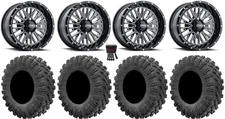 ITP Momentum 14" Wheels Milled 27" MotoRavage Tires Yamaha YXZ1000R