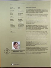 USPS Souvenir Page 4494 Ronald Reagan Simi Valley California 