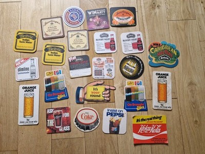 Konvolut 23 Vintage Bierdeckel Untersetzer Softdrinks Pepsi Coca Cola Schweppes