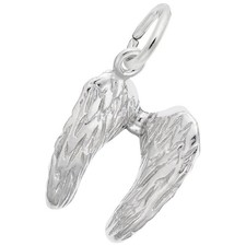 Small Angel Wings Charm - Metal - Sterling Silver