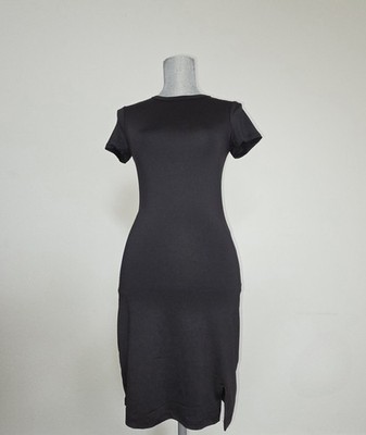 H&M Divided - Black Short Sleeve Slit-Hem Women s Bodycon dress Size Small