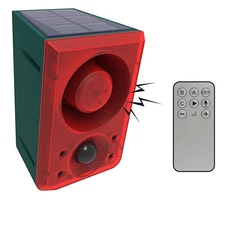 Solar Motion Detector Alarm Light,WONFAST 130db Sound Warning Security Strobe...