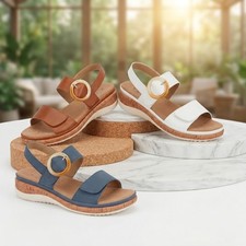 Ladies Chic Summer Cushioned Sandals Womens Low Heel Walking Mules Shoes Size