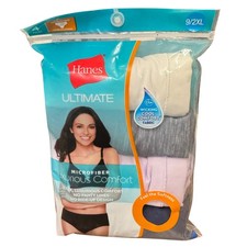 Hanes Ultimate Women's Microfiber Cool Comfort Panties 4-Pack No Ride Up Size