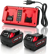 Milwaukee M-18 2-Pack 18V 6.0Ah Battery  Dual-Port Charger Combo
