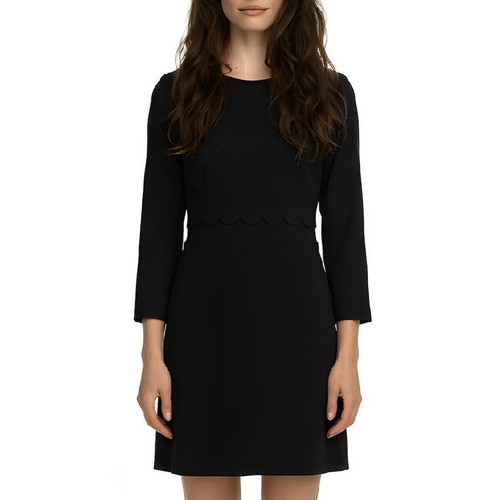 NWT Banana Republic Women Size 6 Black 3/4 Sleeve Scallop Waist Sheath Dress NEW
