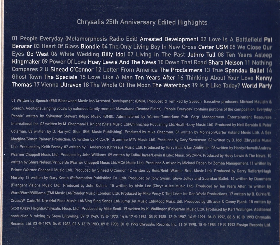 Chrysalis 25 (Edited Highlights):BILLY IDOL,ULTRAVOX,BLONDIE,SPECIALS,PROCLAIMER - Bild 3 von 4