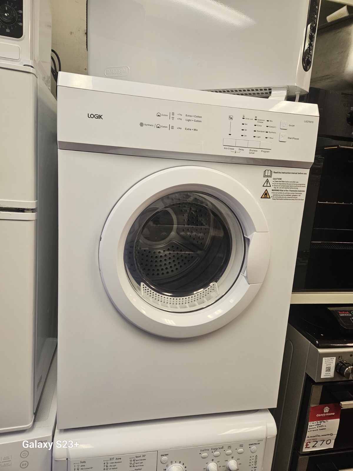 LOGIK LVD7W18 7 kg Vented Tumble Dryer - White