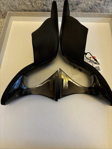 Zara Womens Black Sandals with Plexiglass Kitten Heels Size 36 NEW - Picture 4 of 8