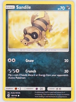 Sandile 83/149 Pokemon - Sun & Moon MP
