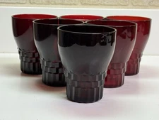 Anchor Hocking Windsor Royal Ruby Flat Tumblers-Set of 6
