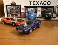 Custom Tyco HP7 H.O  70 Camaro Split Bumper Funny Slot Car Chassis w/Chrome Rims