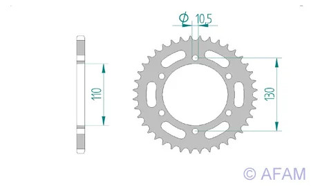 Kettenrad Stahl 42-ZäHne 520-Teilung Kawasaki FüR Kawasaki Z 300 B ABS Bj. 2015-image