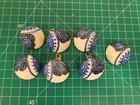 Vintage Rhinestone Clip On Earrings Lot 7 Costume Jewelry Sparkly Bling Blue