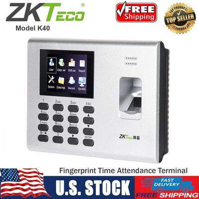 ZKTeco K40 Fingerprint Biometric Time Clock Employee Time Attendance Machine