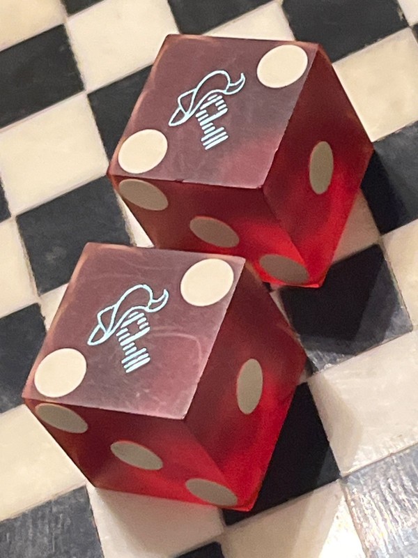 Pioneer Club Casino numbered cancelled dice 062626@